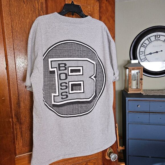 RARE VINTAGE Gray Hugo Boss T-Shirt Size XXL 90s/2000s Era Double Stitch - Picture 6 of 8